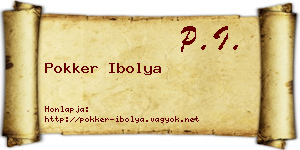 Pokker Ibolya névjegykártya